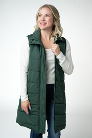 WAREHOUSE ONLY Harlow Long Vest - Evergreen