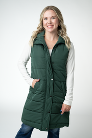 WAREHOUSE ONLY Harlow Long Vest - Evergreen