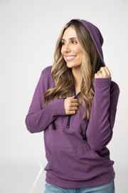 WAREHOUSE ONLY Classic HalfZip Hoodie - Black and Purple