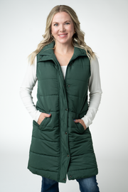 WAREHOUSE ONLY Harlow Long Vest - Evergreen