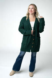 WAREHOUSE ONLY Brooks Button Sweater Cardigan - Evergreen