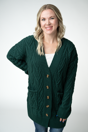 WAREHOUSE ONLY Brooks Button Sweater Cardigan - Evergreen