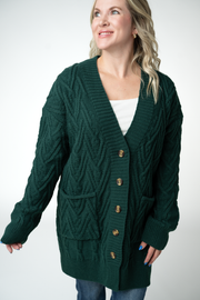 WAREHOUSE ONLY Brooks Button Sweater Cardigan - Evergreen
