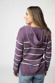 WAREHOUSE ONLY Maddie Striped Hoodie - Purple