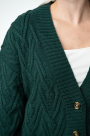 WAREHOUSE ONLY Brooks Button Sweater Cardigan - Evergreen