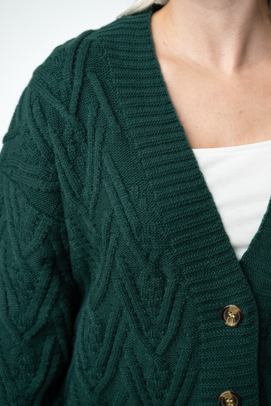 WAREHOUSE ONLY Brooks Button Sweater Cardigan - Evergreen