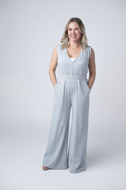 WAREHOUSE Kenzie Striped Jumpsuit - Grey
