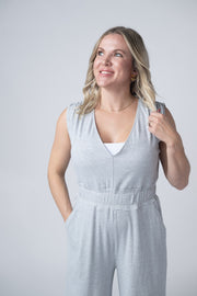 WAREHOUSE Kenzie Striped Jumpsuit - Grey