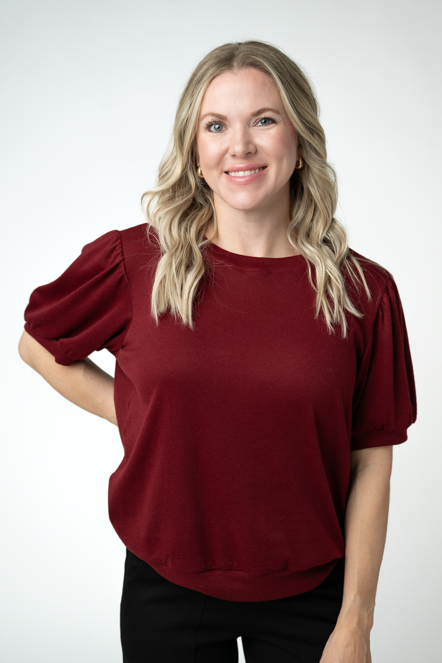 WAREHOUSE ONLY Katie Cozy Top - Cranberry