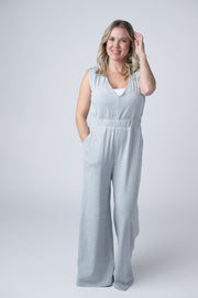 WAREHOUSE Kenzie Striped Jumpsuit - Grey