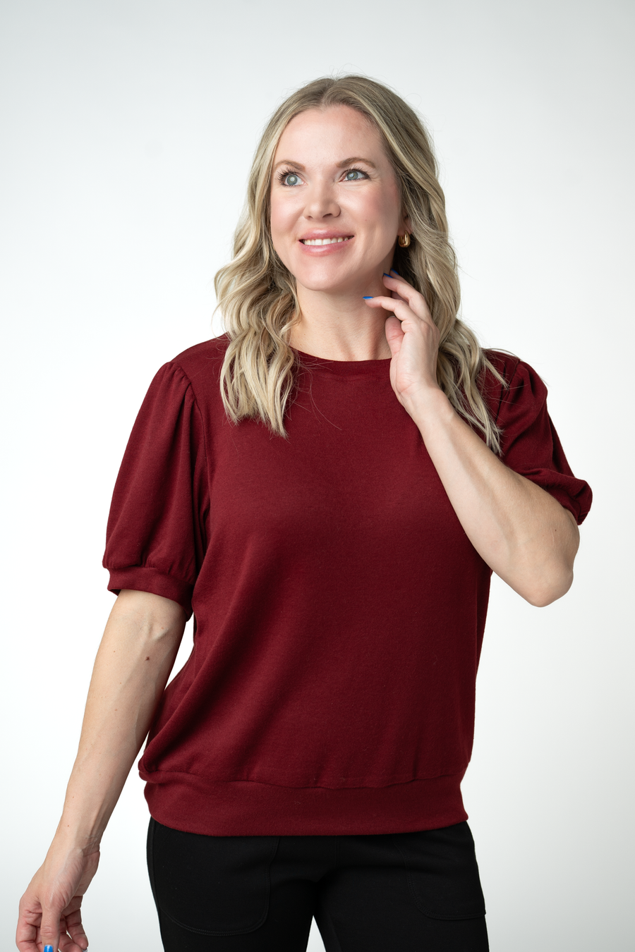 WAREHOUSE ONLY Katie Cozy Top - Cranberry
