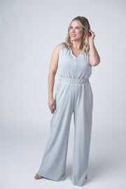 WAREHOUSE Kenzie Striped Jumpsuit - Grey