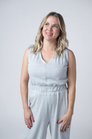 WAREHOUSE Kenzie Striped Jumpsuit - Grey