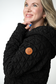 WAREHOUSE ONLY Geometric Fullzip Hoodie - Black