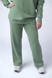 WAREHOUSE Wide Leg Vintage Wash Bottoms - Olive