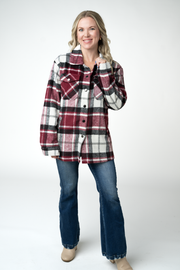 WAREHOUSE ONLY Norah Shacket - Merlot Plaid Mix