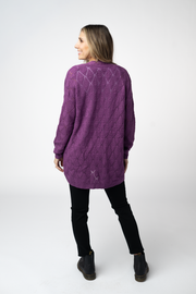 WAREHOUSE ONLY Open Knit Cardigan - Purple