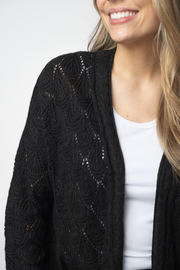 WAREHOUSE ONLY Open Knit Cardigan - Black