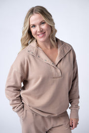 WAREHOUSE Jesse Vintage Wash Snap Pullover - Tan