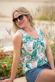 WAREHOUSE ONLY Noelle Tank - Tropical Leaf FINAL SALE
