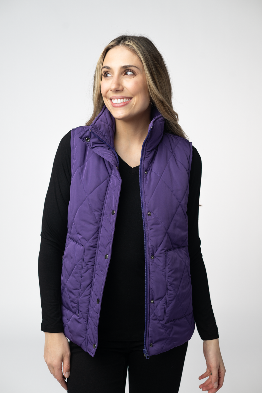 WAREHOUSE ONLY Remy Zip Up Vest - Purple