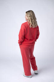 WAREHOUSE Wide Leg Vintage Wash Bottoms - Red