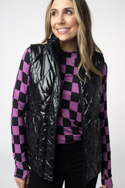 WAREHOUSE ONLY Remy Zip Up Vest - Shiny Black