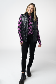 WAREHOUSE ONLY Remy Zip Up Vest - Shiny Black