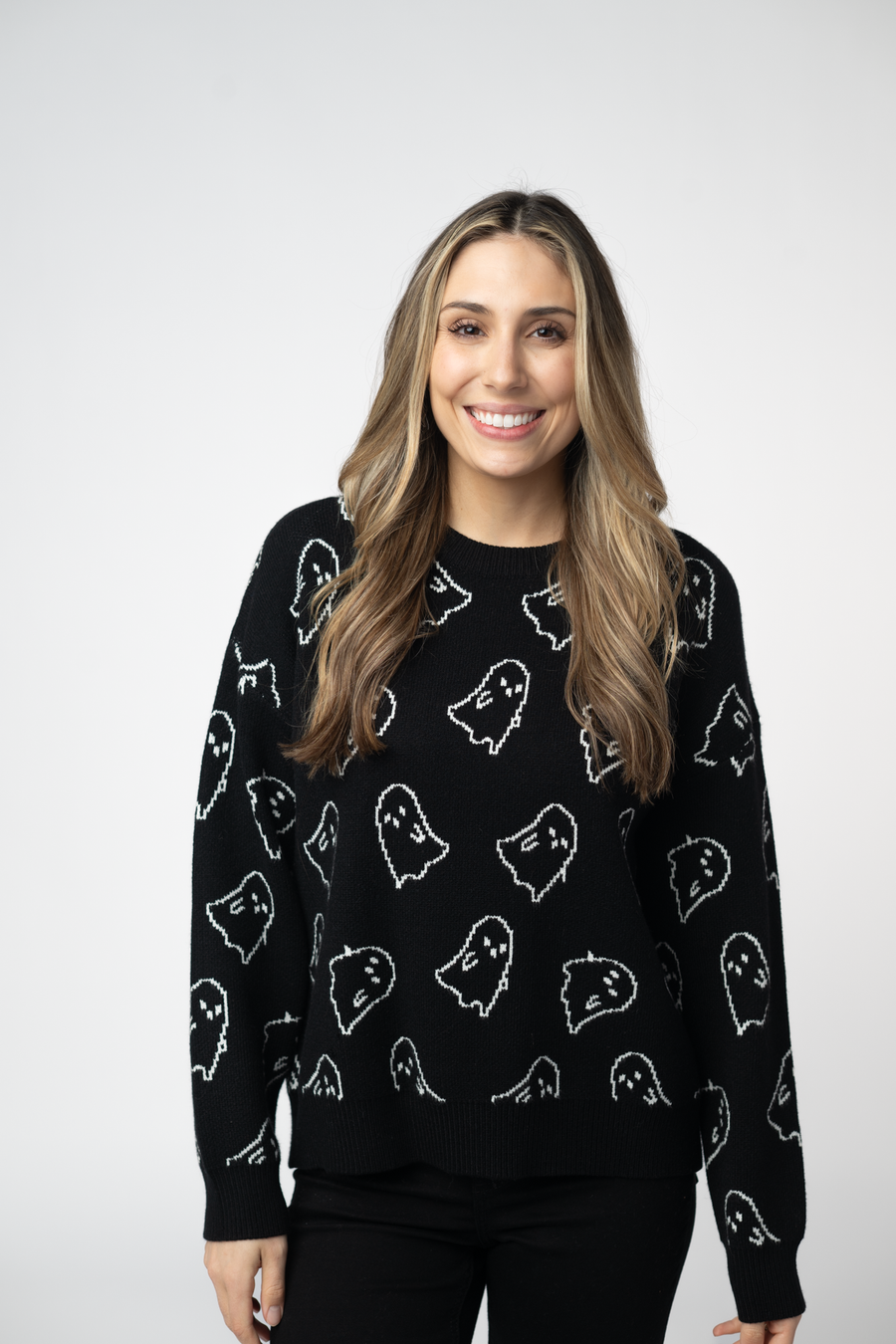 WAREHOUSE ONLY Ghost Pullover Sweater - Midnight Ghosts