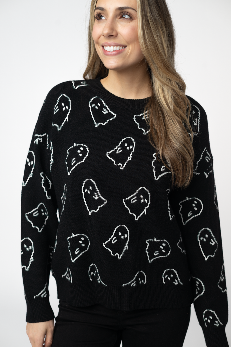 WAREHOUSE ONLY Ghost Pullover Sweater - Midnight Ghosts