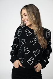 WAREHOUSE ONLY Ghost Pullover Sweater - Midnight Ghosts