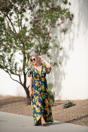WAREHOUSE ONLY Harley High-Low Dress - Navy Citrus FINAL SALE