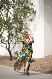 WAREHOUSE ONLY Harley High-Low Dress - Navy Citrus FINAL SALE