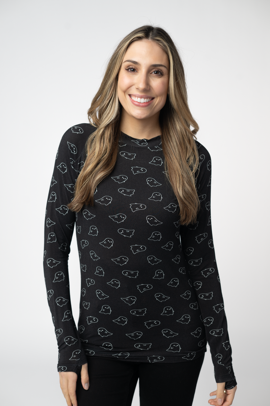 WAREHOUSE ONLY Blair Long Sleeve Top - Midnight Ghosts