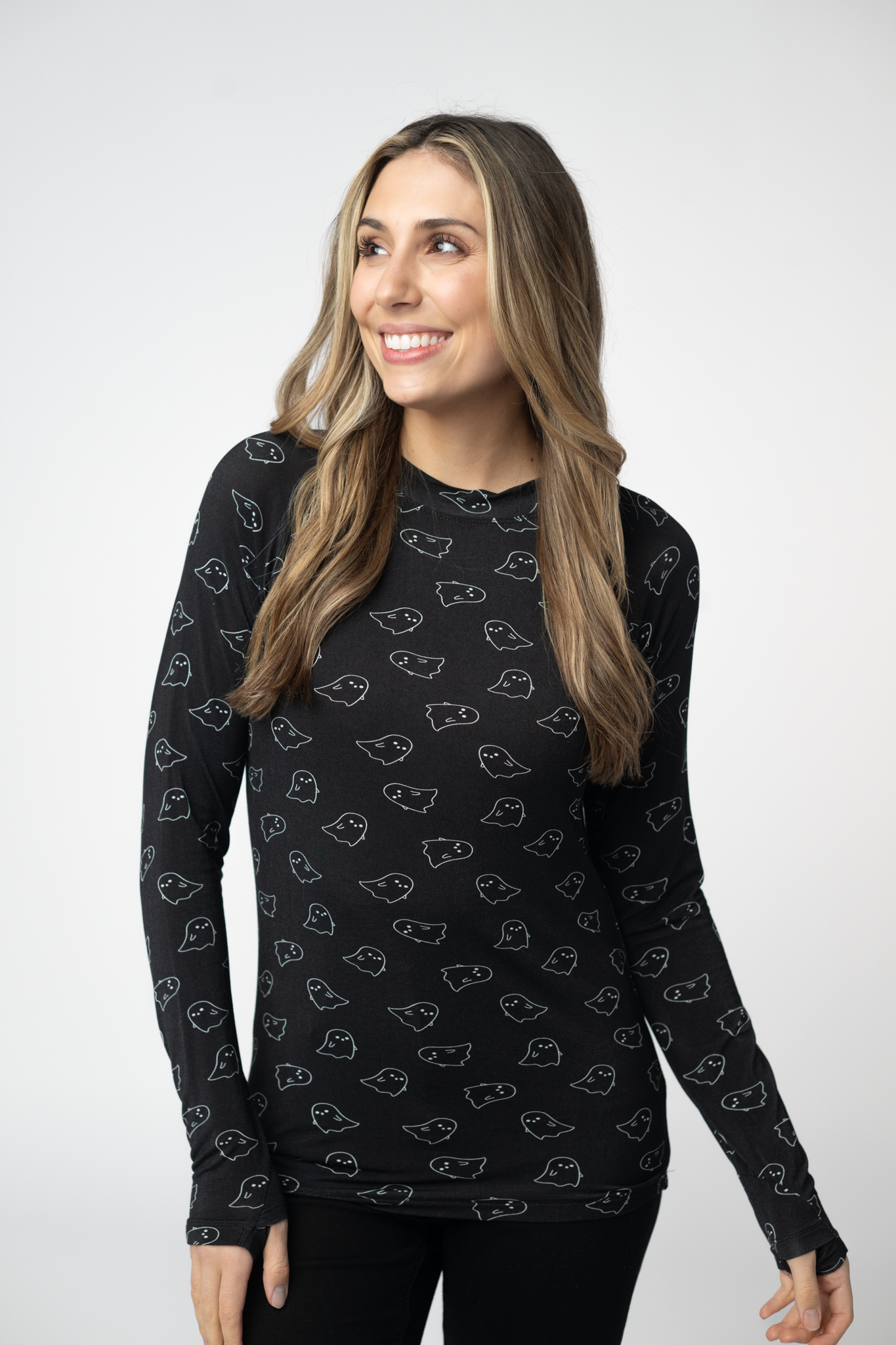 WAREHOUSE ONLY Blair Long Sleeve Top - Midnight Ghosts