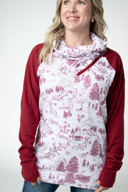 WAREHOUSE ONLY Classic Zoey ZipCowl Sweatshirt - Cranberry Woodland