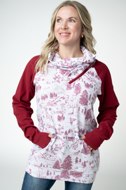 WAREHOUSE ONLY Classic Zoey ZipCowl Sweatshirt - Cranberry Woodland