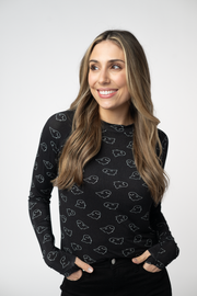 WAREHOUSE ONLY Blair Long Sleeve Top - Midnight Ghosts