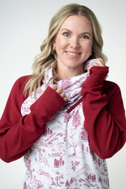WAREHOUSE ONLY Classic Zoey ZipCowl Sweatshirt - Cranberry Woodland