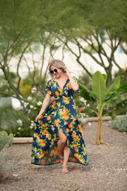 WAREHOUSE ONLY Harley High-Low Dress - Navy Citrus FINAL SALE
