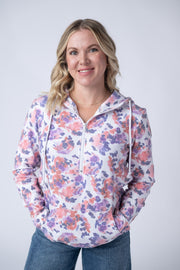 WAREHOUSE HalfZip Hoodie - Purple Abstract