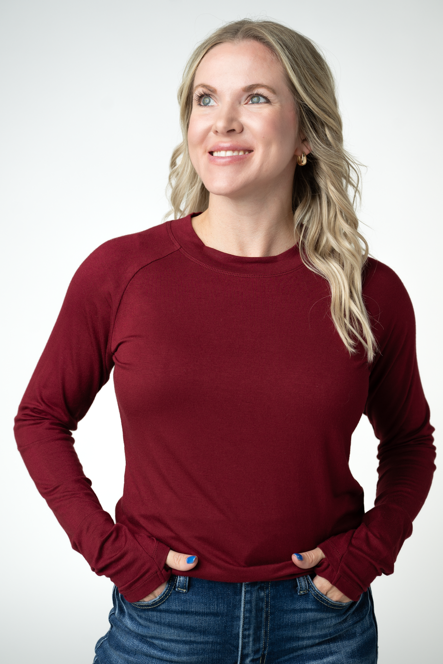 WAREHOUSE ONLY Blair Long Sleeve Top - Cranberry