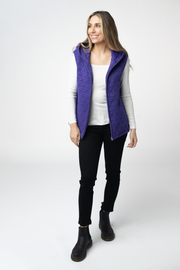 WAREHOUSE ONLY Heather Geometric Hooded Vest - Purple