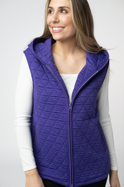 WAREHOUSE ONLY Heather Geometric Hooded Vest - Purple