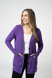 WAREHOUSE ONLY Cori Cardigan - Heathered Purple