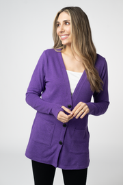 WAREHOUSE ONLY Cori Cardigan - Heathered Purple