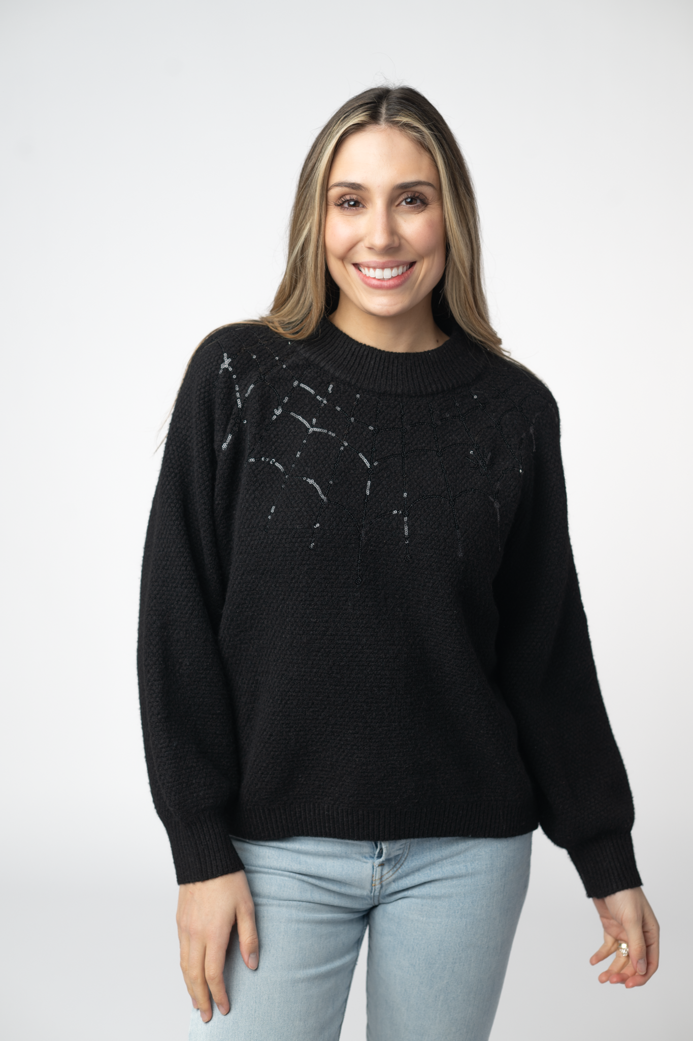 WAREHOUSE ONLY Sequin Webs Sweater