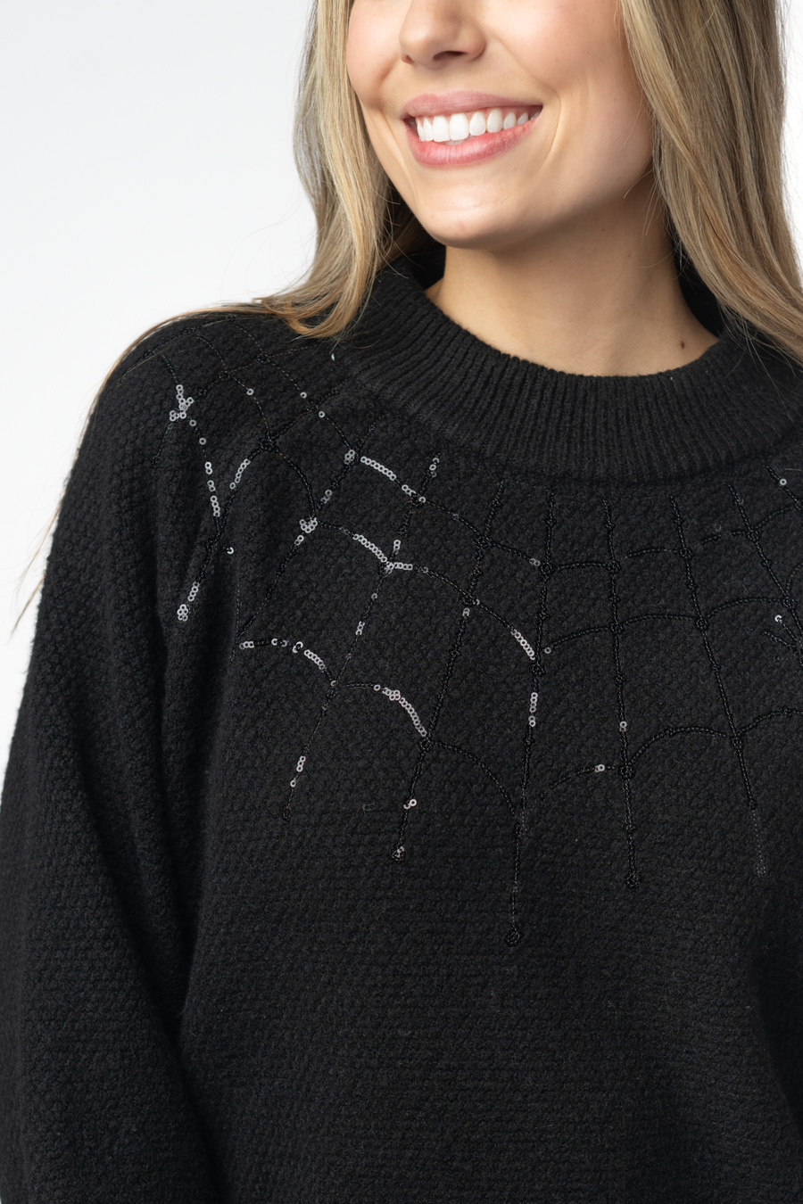 WAREHOUSE ONLY Sequin Webs Sweater