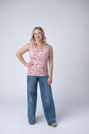 WAREHOUSE Ava Tank - Coral Sunset Floral