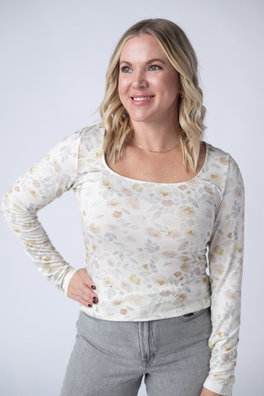 WAREHOUSE Alyssa Long Sleeve Top - Blush Floral